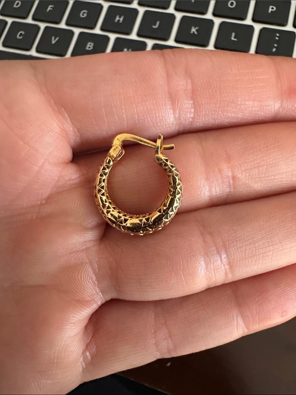 Gold Engraved Hoop Earrings set - Women's Jewelry